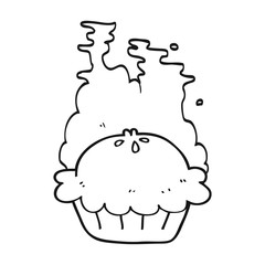 black and white cartoon pie