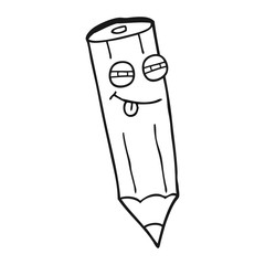 sly black and white cartoon pencil
