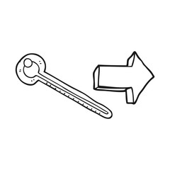 black and white cartoon thermometer