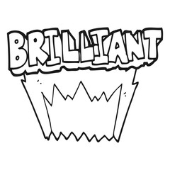 brilliant black and white cartoon word