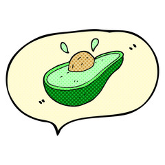 comic book speech bubble cartoon avocado
