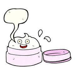 comic book speech bubble cartoon face cream