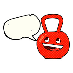 comic book speech bubble cartoon kettle bell