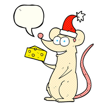 comic book speech bubble cartoon christmas mouse