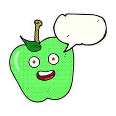 comic book speech bubble cartoon apple