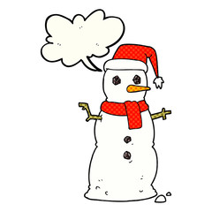 comic book speech bubble cartoon snowman