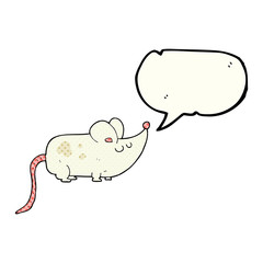 cute comic book speech bubble cartoon mouse