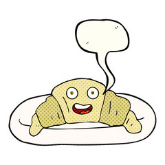 comic book speech bubble cartoon croissant