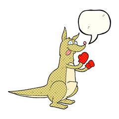 comic book speech bubble cartoon boxing kangaroo