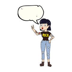 comic book speech bubble cartoon rock girl