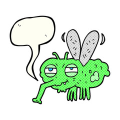 comic book speech bubble cartoon fly