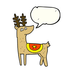 comic book speech bubble cartoon reindeer