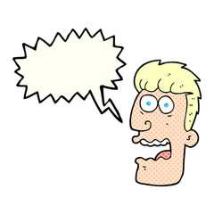 comic book speech bubble cartoon shocked man