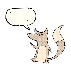 comic book speech bubble cartoon little wolf
