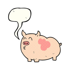 comic book speech bubble cartoon pig