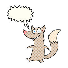 comic book speech bubble cartoon little wolf