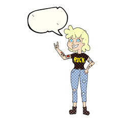 comic book speech bubble cartoon rock girl