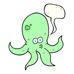 comic book speech bubble cartoon octopus