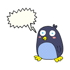 comic book speech bubble cartoon penguin