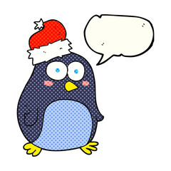comic book speech bubble cartoon penguin
