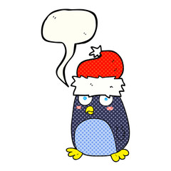 comic book speech bubble cartoon penguin