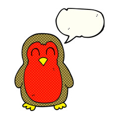 comic book speech bubble cartoon christmas robin