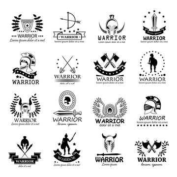 Warrior Icons Set - Vector Illustration
