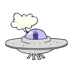 comic book speech bubble cartoon flying saucer