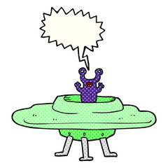 comic book speech bubble cartoon flying saucer
