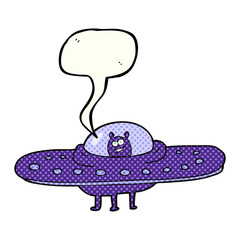comic book speech bubble cartoon flying saucer