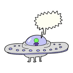 comic book speech bubble cartoon flying saucer
