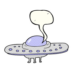 comic book speech bubble cartoon flying saucer