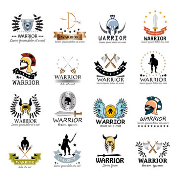 Warrior Icons Set - Vector Illustration
