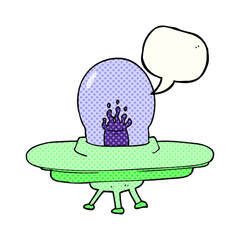 comic book speech bubble cartoon flying saucer