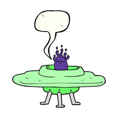 comic book speech bubble cartoon flying saucer