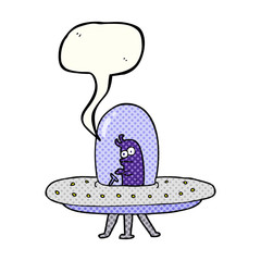 comic book speech bubble cartoon flying saucer