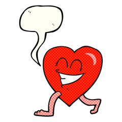 comic book speech bubble cartoon walking heart