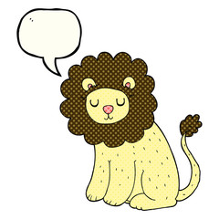 comic book speech bubble cartoon cute lion