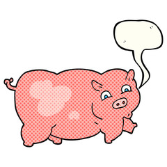 comic book speech bubble cartoon pig