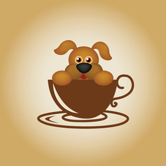 Dog logo coffee vector.