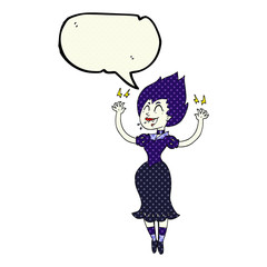 comic book speech bubble cartoon vampire girl