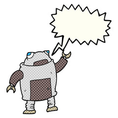 comic book speech bubble cartoon robot