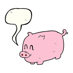 comic book speech bubble cartoon pig