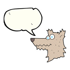 comic book speech bubble cartoon wolf head