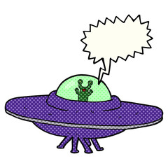 comic book speech bubble cartoon alien spaceship