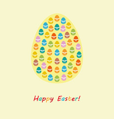 Happy Easter with big yellow eggs