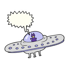 comic book speech bubble cartoon flying saucer