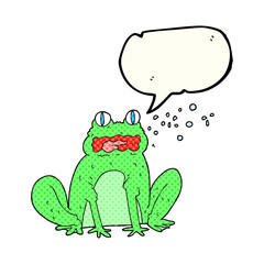 comic book speech bubble cartoon burping frog