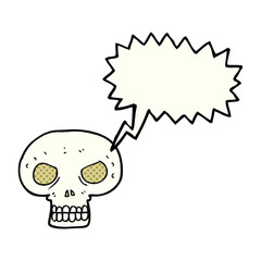 comic book speech bubble cartoon skull