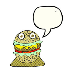 comic book speech bubble cartoon tasty burger